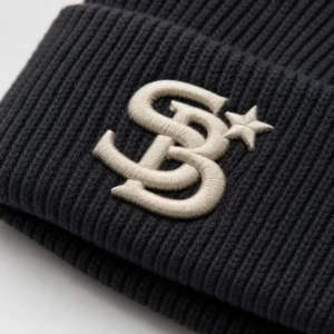 custom beanie & knit hat with 3D Embroidery