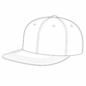 6-panel snapback hat style with structured crown and flat brim