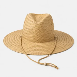 custom straw hat with Adjustable Chin Cord