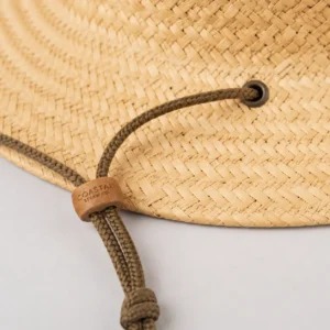 custom straw hat with Branded Chin Cord