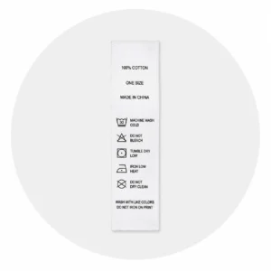 Care label for custom hats