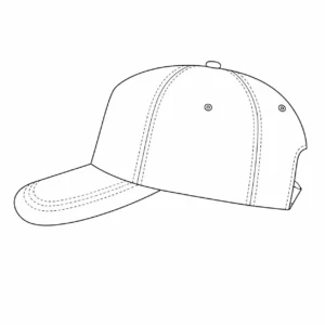 Custom classic baseball cap style line drawing