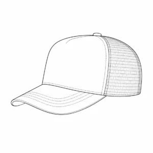 Classic trucker hat style line drawing