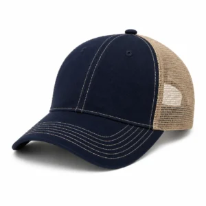 Contrast stitching for custom trucker hats