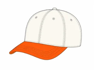Custom contrast brim baseball cap line drawing