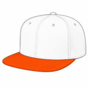 Contrast visor snapback hat with different crown and brim colors