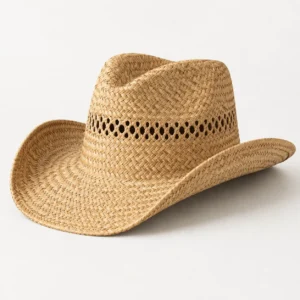 custom straw hat with Curved Brim
