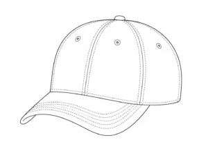 Custom curved brim baseball cap line drawing