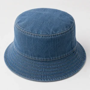 custom bucket hat with Denim