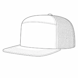 Flat bill snapback hat with structured front panel for custom branding