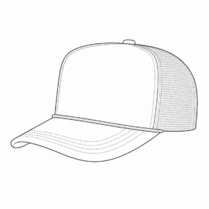Foam trucker hat style line drawing