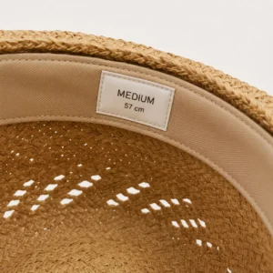 custom straw hat with Inner Size Label