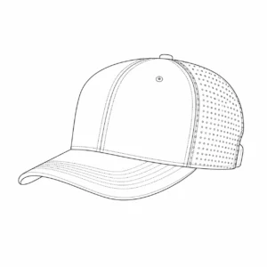 Performance trucker hat style line drawing