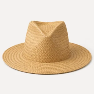 custom straw hat with Pinched Crown