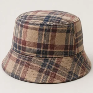 custom bucket hat with Plaid Pattern
