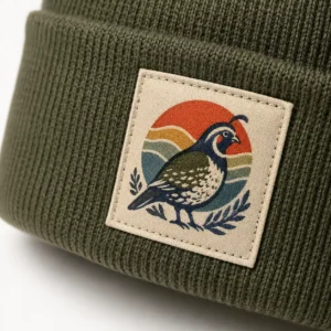custom beanie & knit hat with Printed Patch
