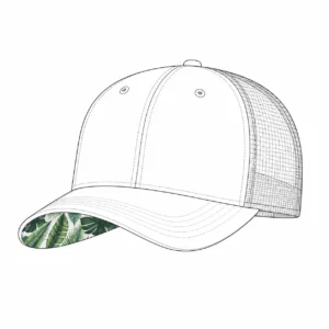 Printed under visor for custom trucker hats