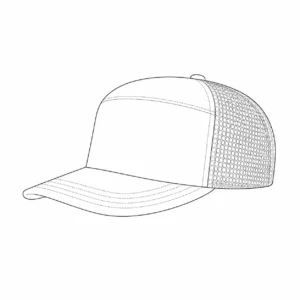 Retro trucker hat style line drawing