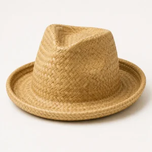 custom straw hat with Rolled Edge Brim