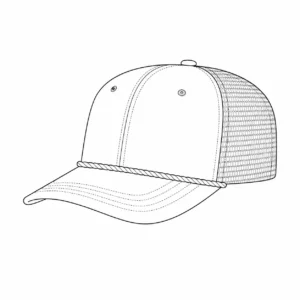 Rope trucker hat style line drawing