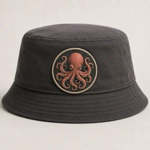 custom bucket hat with Rubber Patch