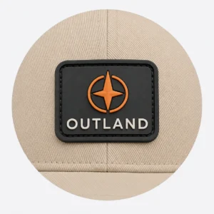 Rubber patch logo on custom hats