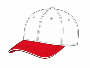 Custom sandwich brim baseball cap line drawing