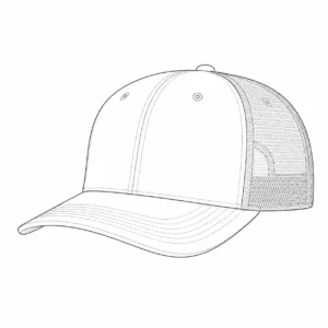 Slightly curved visor for custom trucker hats