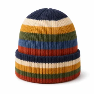 Custom Beanie & Knit Hats with Striped Knit