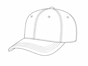 Custom structured baseball cap crown line drawing