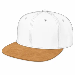 Suede visor snapback hat option with textured brim material