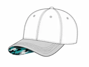 Custom under visor baseball cap customization line drawing