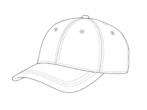 Custom unstructured baseball cap crown line drawing