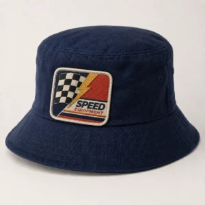 custom bucket hat with Woven Patch