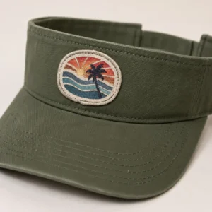 custom visor hat with Woven Patch