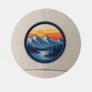 Woven patch logo on custom hats