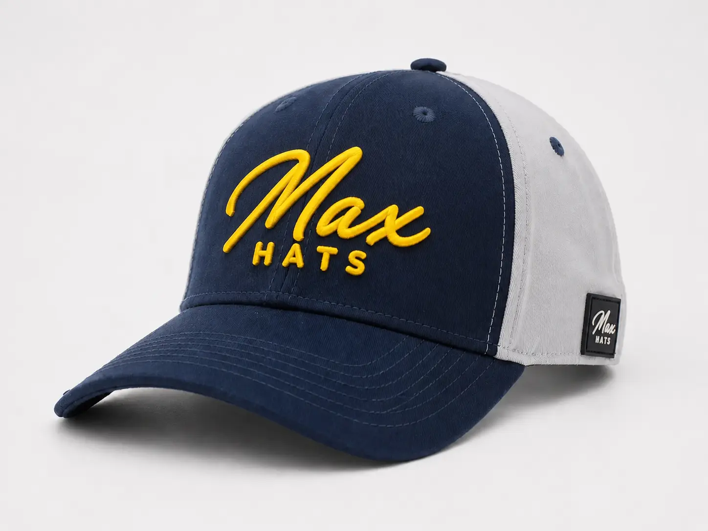 Custom two-tone baseball cap for brands and teams