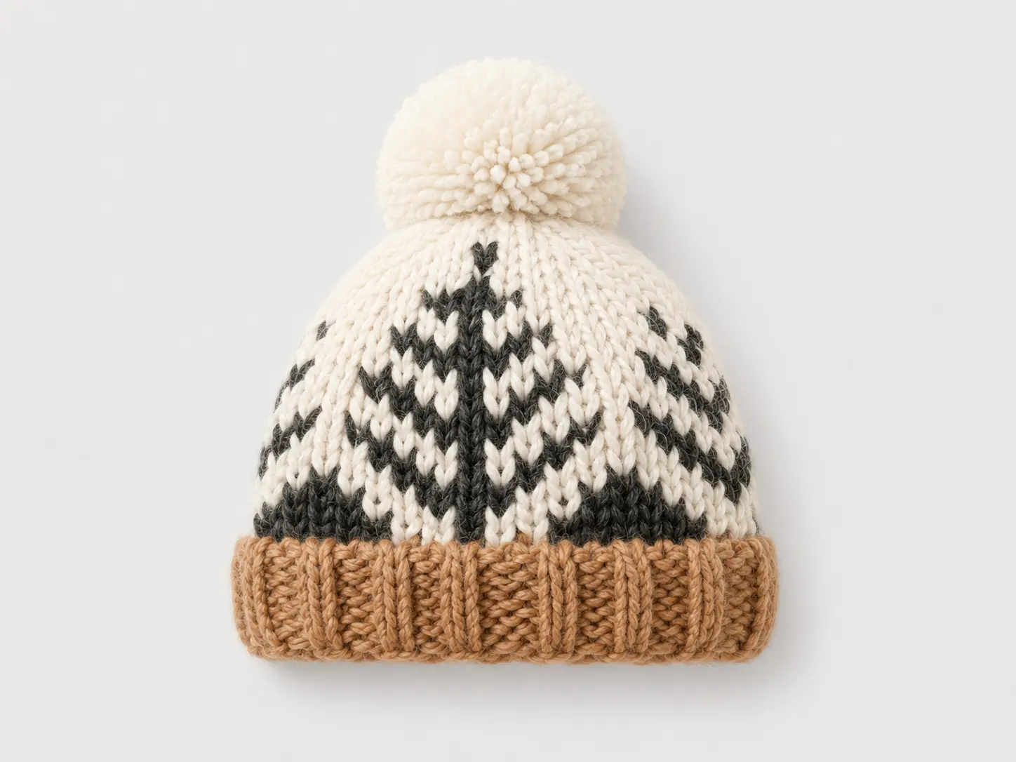 Custom patterned pom-pom beanie for winter brands