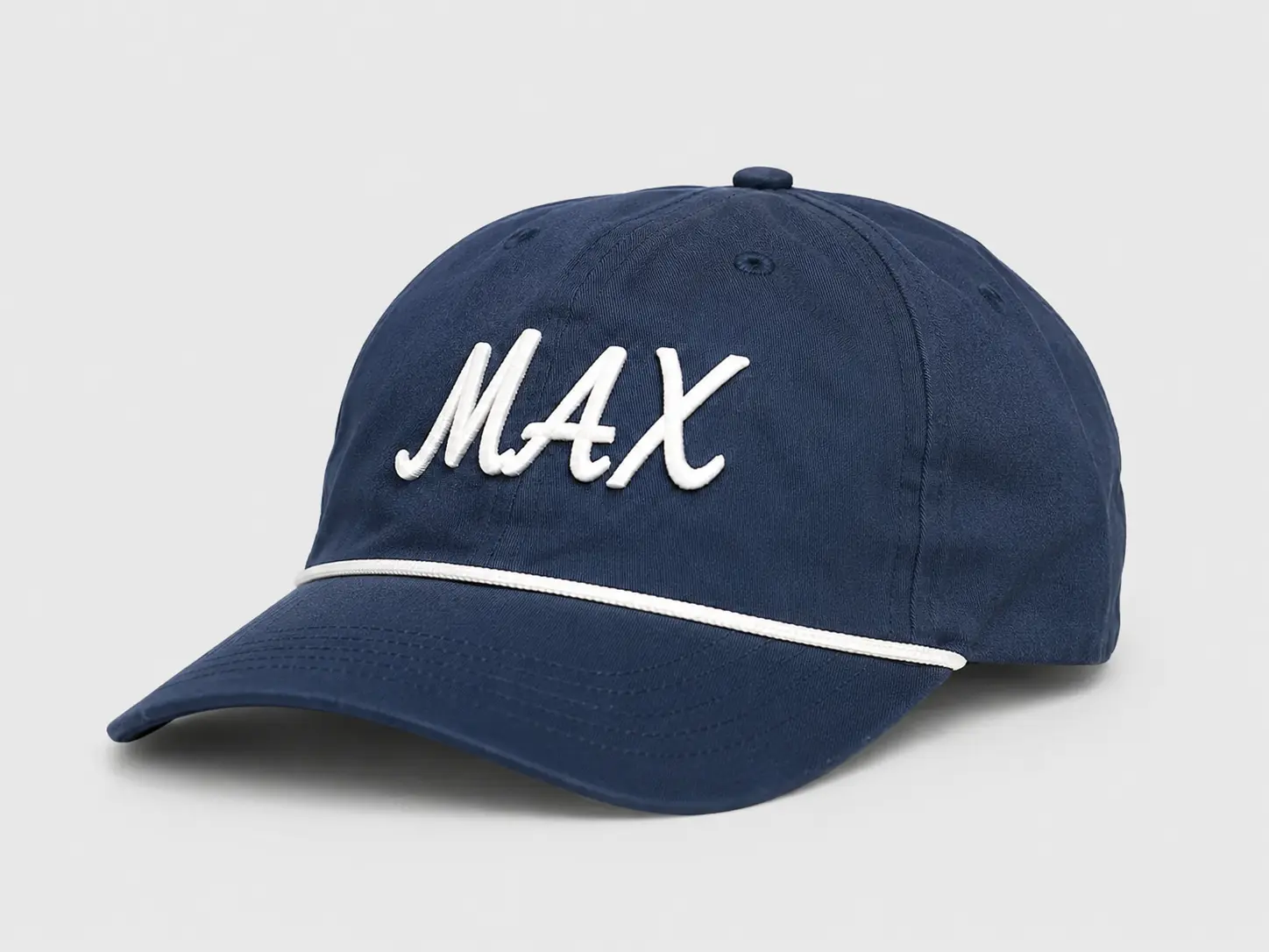 Custom rope dad hat with embroidered logo for lifestyle brands