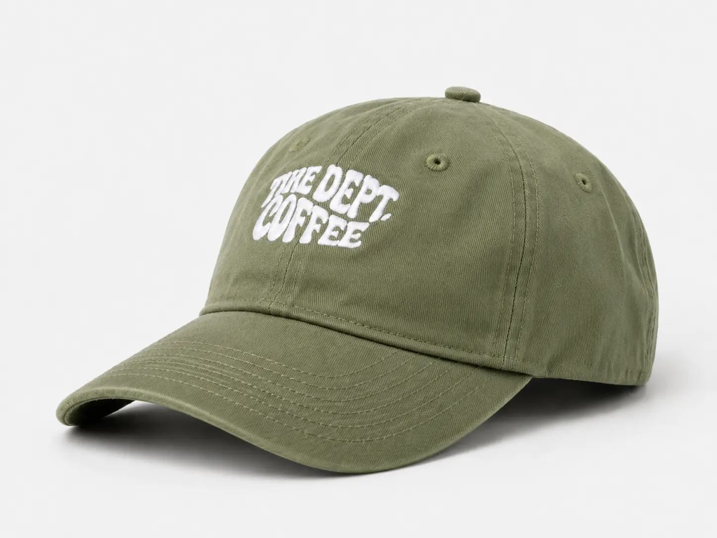 Custom embroidered dad hat for coffee shops and casual merch
