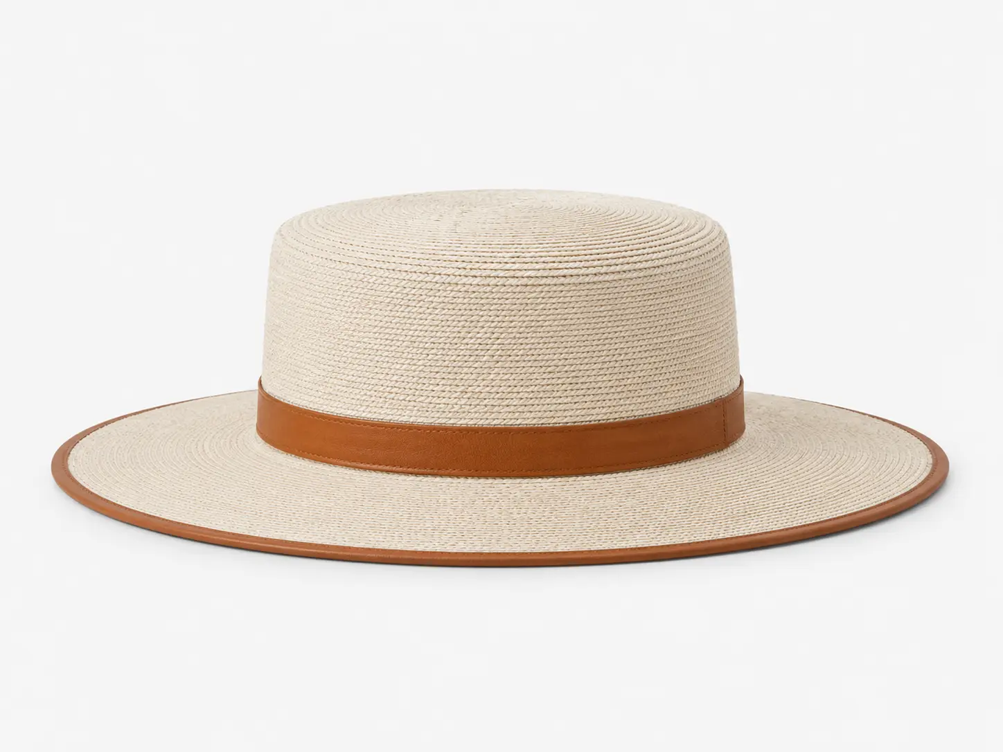 Custom fedora straw hat with leather band for summer collections