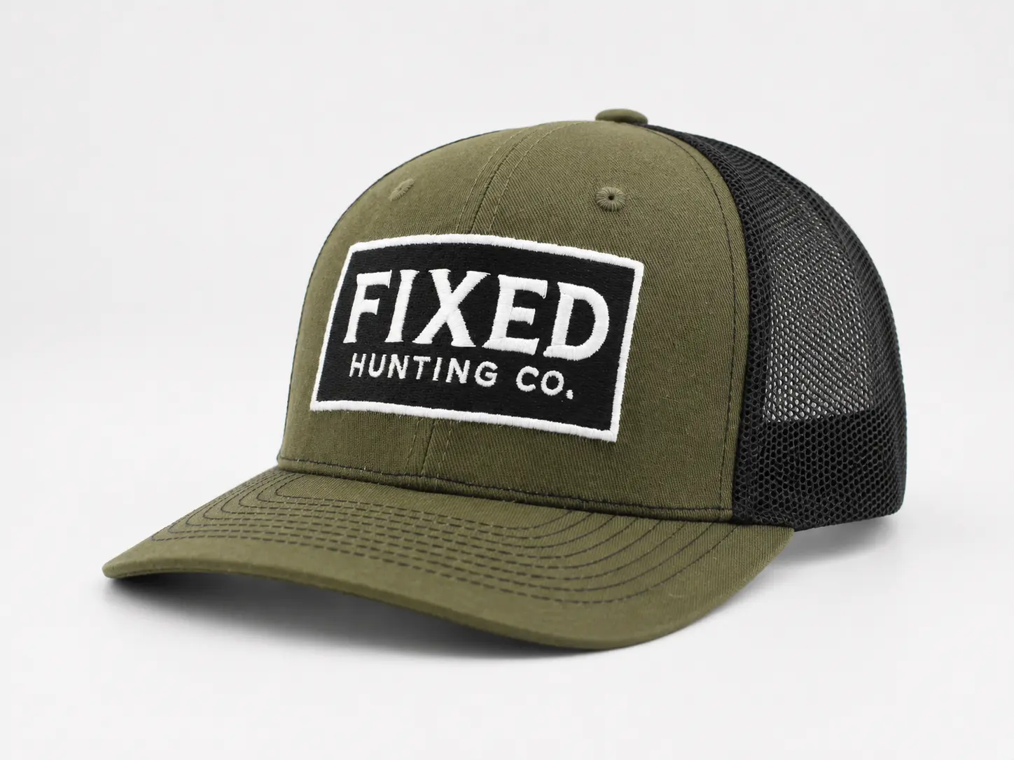 Custom classic trucker hat with structured front panel and patch logo
