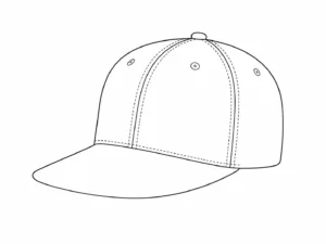 Custom high profile baseball cap crown shape line drawing
