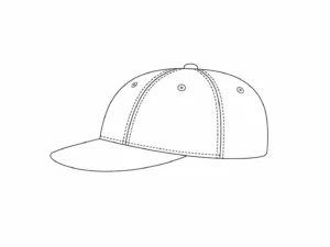 Custom low profile baseball cap crown shape line drawing