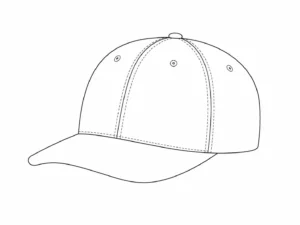 Custom mid profile baseball cap crown shape line drawing