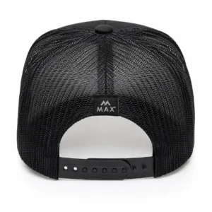 Rear label on custom trucker hat